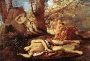 POUSSIN, Nicolas Echo and Narcissus oil painting reproduction